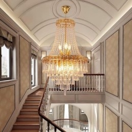 Modern kristálycsillár Kortárs, elegáns mennyezeti lámpatest duplex lépcső