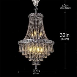 Modern kristálycsillár Kortárs, elegáns mennyezeti lámpatest duplex lépcső