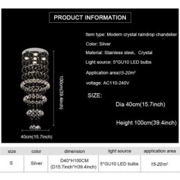 Crystal csillár kortárs, elegáns mennyezeti lámpatest duplex lépcső