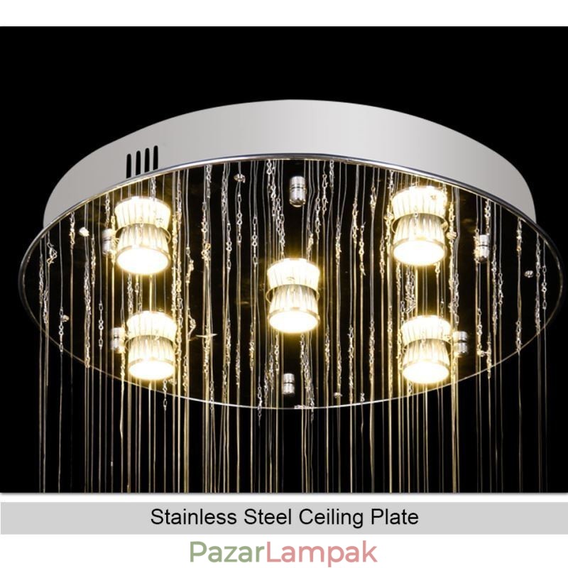 Crystal csillár kortárs, elegáns mennyezeti lámpatest duplex lépcső