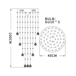Crystal csillár kortárs, elegáns mennyezeti lámpatest duplex lépcső