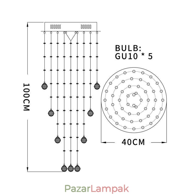 Crystal csillár kortárs, elegáns mennyezeti lámpatest duplex lépcső