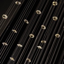 Crystal csillár kortárs, elegáns mennyezeti lámpatest duplex lépcső