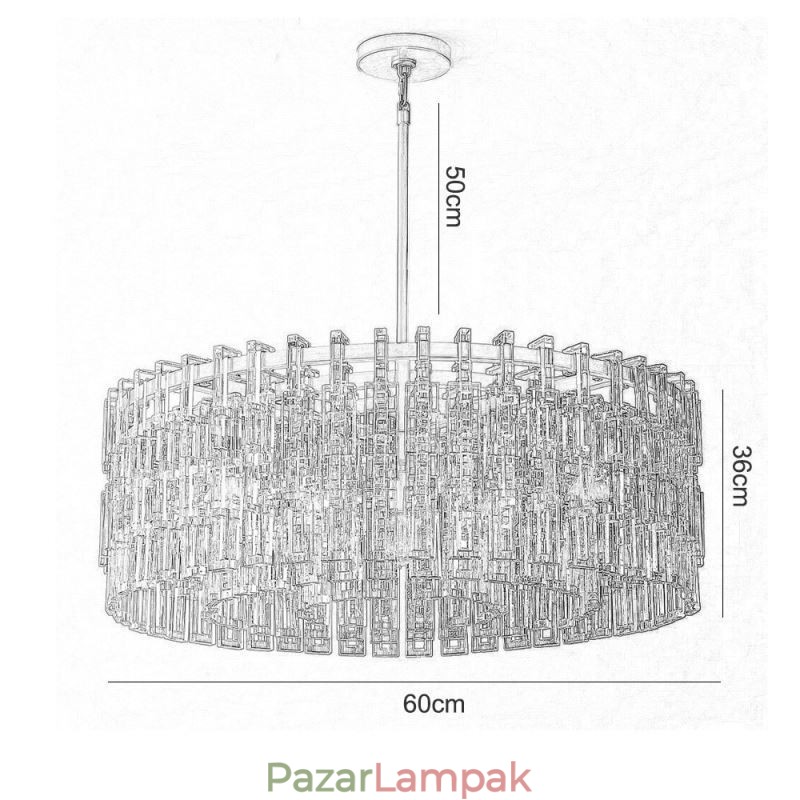 Amerikai mennyezeti lámpa luxus kristály függőlámpa 60cm