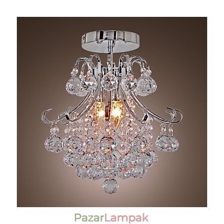 Modern, modern kristály mini stílusú galvanizált fém csillár süllyesztett rögzítés Modern, modern kristály mini stílusú galvanizált fém csillár süllyesztett rögzítés