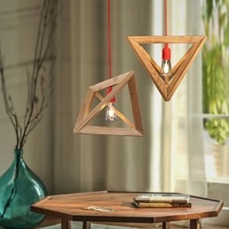 Nordic Wood Chandelier Cafe Ruházat Kreatív Retro Dekoratív Tölgy csillár