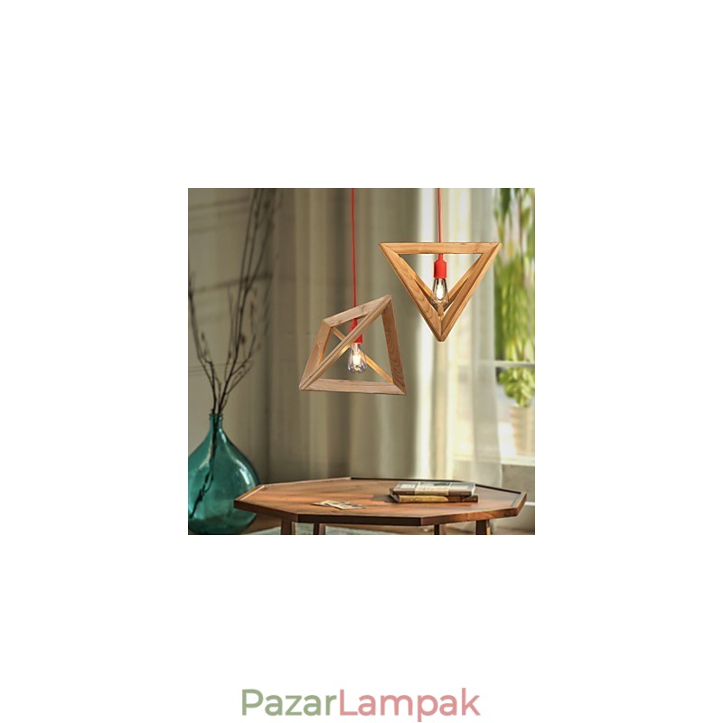 Nordic Wood Chandelier Cafe Ruházat Kreatív Retro Dekoratív Tölgy csillár