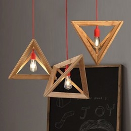 Nordic Wood Chandelier Cafe Ruházat Kreatív Retro Dekoratív Tölgy csillár