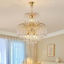 Kristály függőlámpa Elegáns duplex dekoratív mennyezeti lámpa
