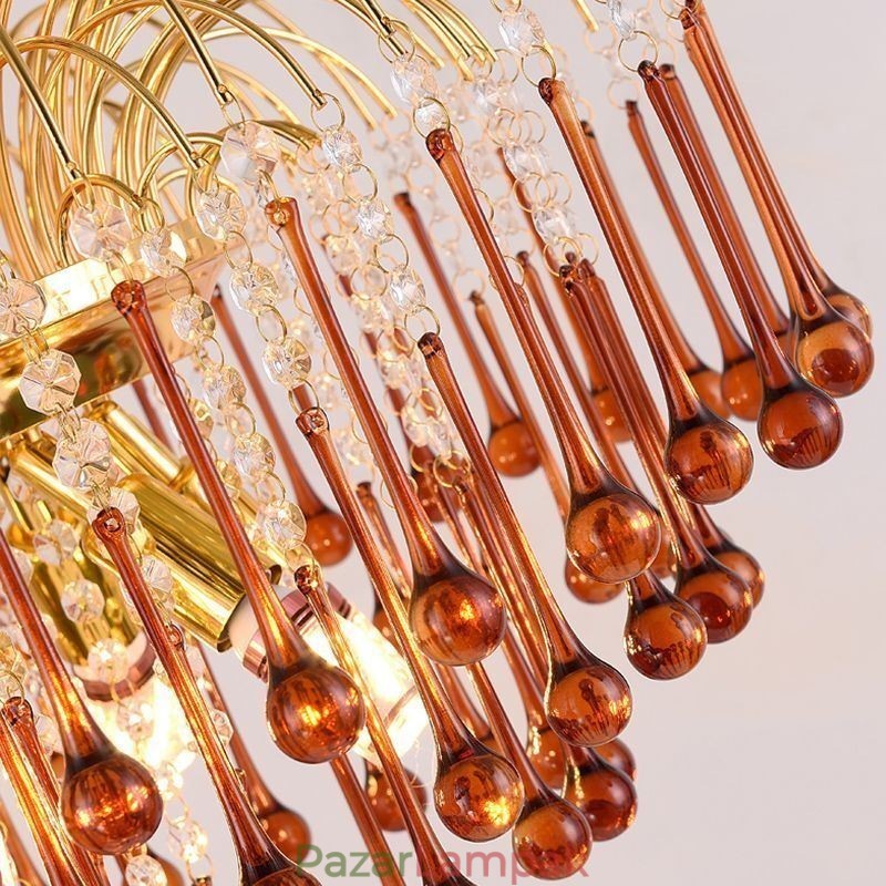 Kristály függőlámpa Elegáns duplex dekoratív mennyezeti lámpa