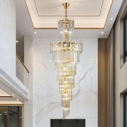 Kúpos kristály függőlámpa Luxus duplex dekoratív mennyezeti lámpa