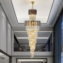 Kúpos kristály függőlámpa Luxus duplex dekoratív mennyezeti lámpa