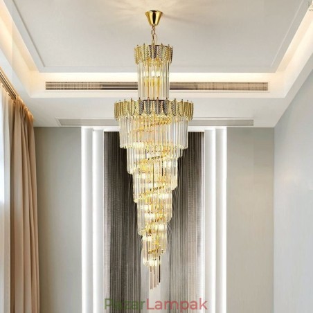 Kúpos kristály függőlámpa Duplex dekoratív mennyezeti lámpa