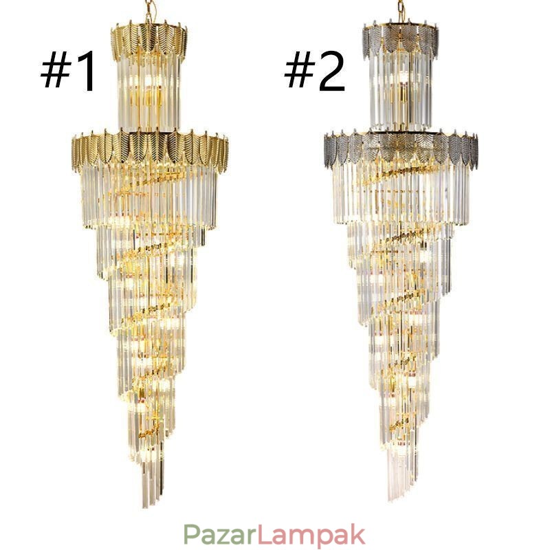 Kúpos kristály függőlámpa Duplex dekoratív mennyezeti lámpa