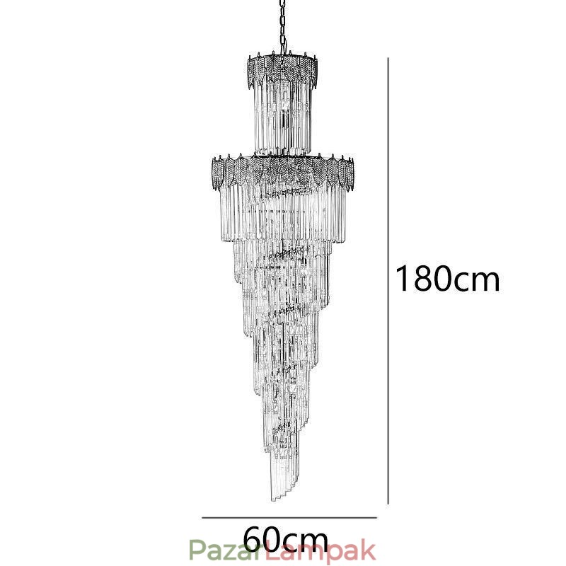 Kúpos kristály függőlámpa Duplex dekoratív mennyezeti lámpa
