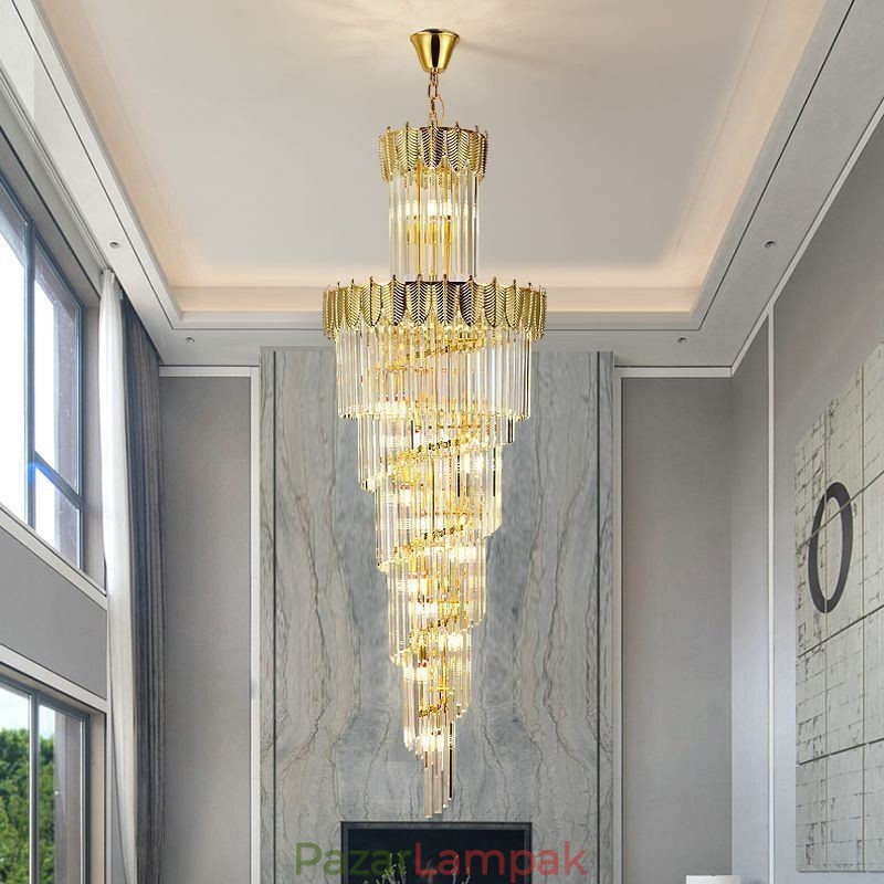 Kúpos kristály függőlámpa Duplex dekoratív mennyezeti lámpa