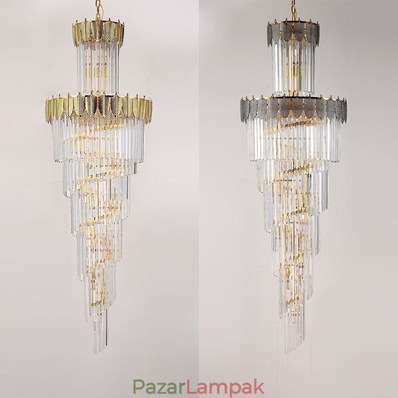 Kúpos kristály függőlámpa Duplex dekoratív mennyezeti lámpa