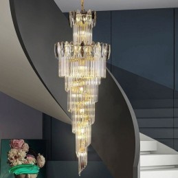 Kristály függőlámpa Duplex kúpos dekoratív mennyezeti lámpa 70cm