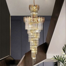 Kristály függőlámpa Duplex kúpos dekoratív mennyezeti lámpa 70cm