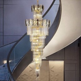 Kristály függőlámpa Duplex kúpos dekoratív mennyezeti lámpa 70cm