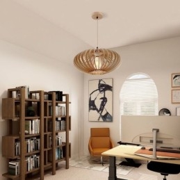 Rönk Basswood mennyezeti lámpa 17cm ovális fa lámpaernyő