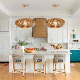 Rönk Basswood mennyezeti lámpa 17cm ovális fa lámpaernyő