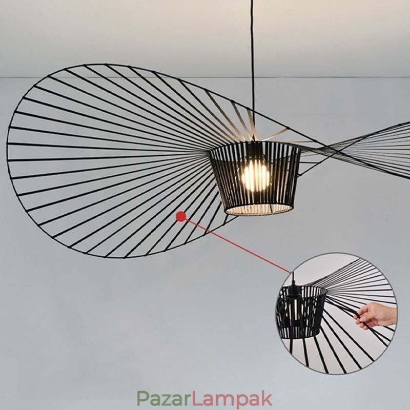 Függeszték Modern, egyszerű, egy vasból készült Art kalap alakú mennyezeti lámpa