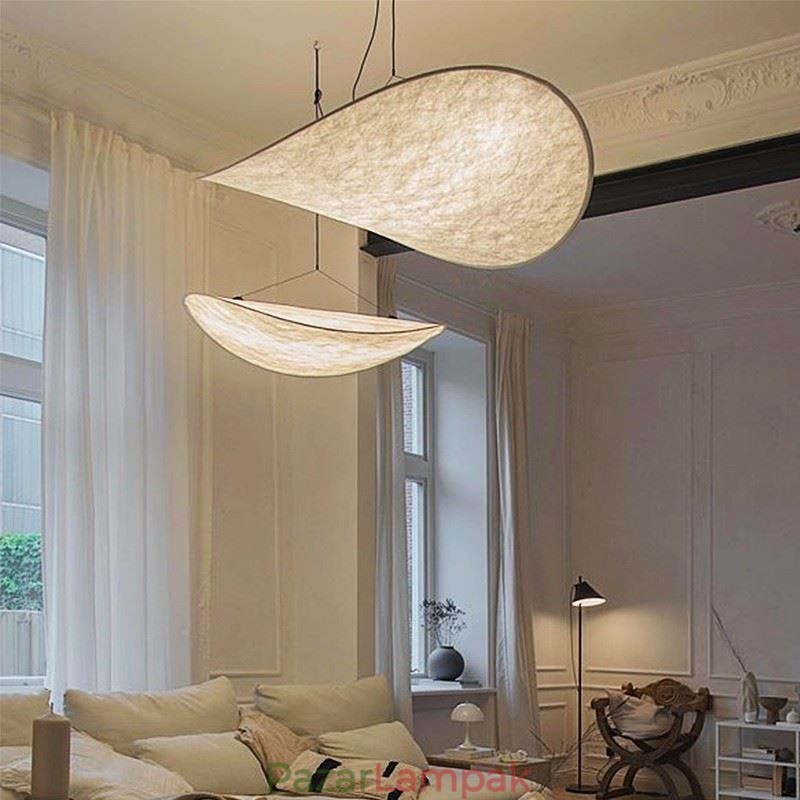 Mennyezeti Light Selyem Dekorációs Függeszték Meleg Fehér