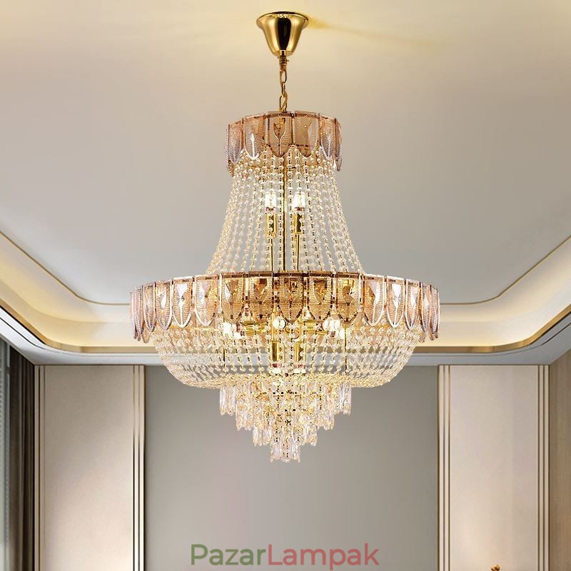 Kristály függőlámpa Luxus dekoratív mennyezeti lámpa