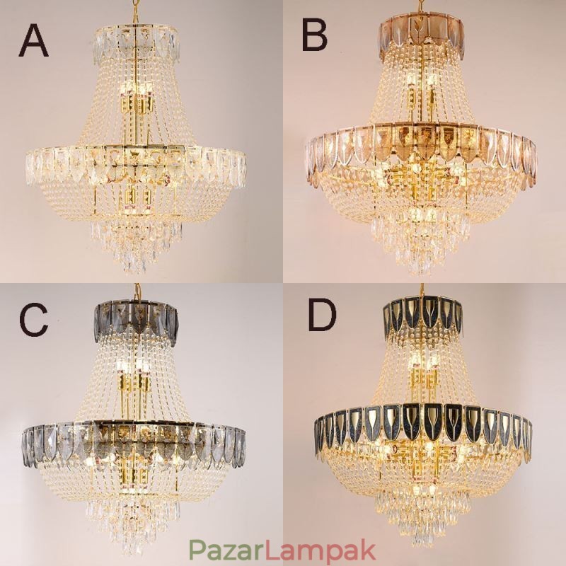 Kristály függőlámpa Luxus dekoratív mennyezeti lámpa