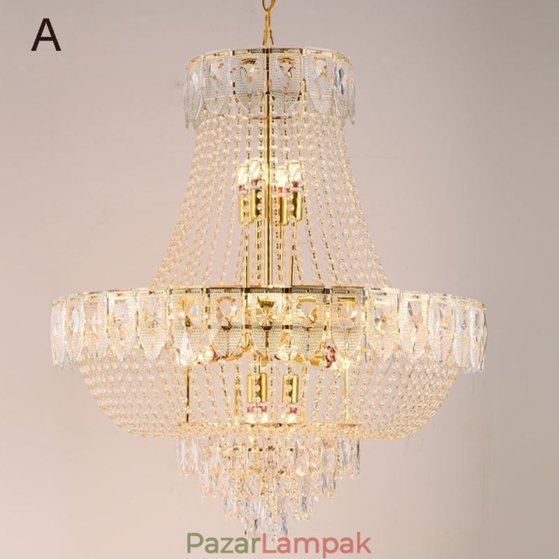 Kristály függőlámpa Luxus dekoratív mennyezeti lámpa