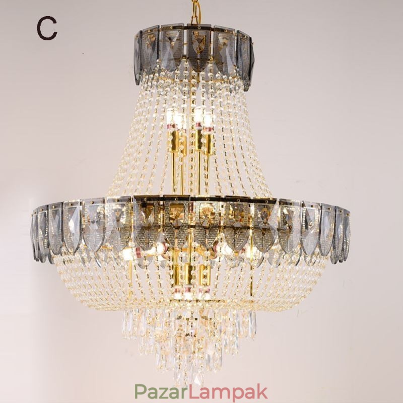 Kristály függőlámpa Luxus dekoratív mennyezeti lámpa