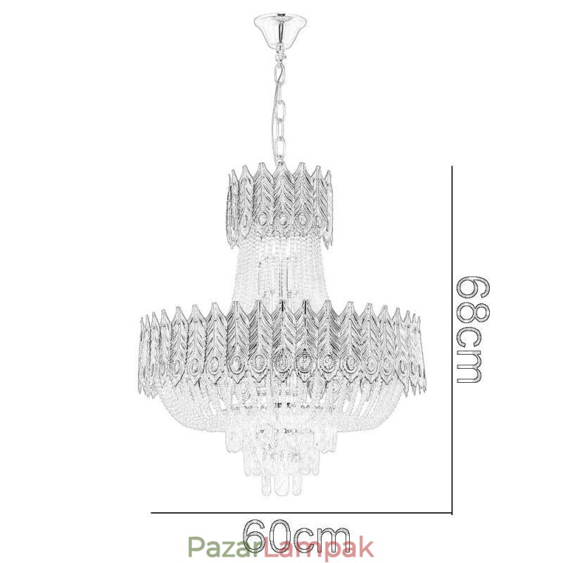 Kristály függőlámpa Luxus dekoratív mennyezeti lámpa 60cm