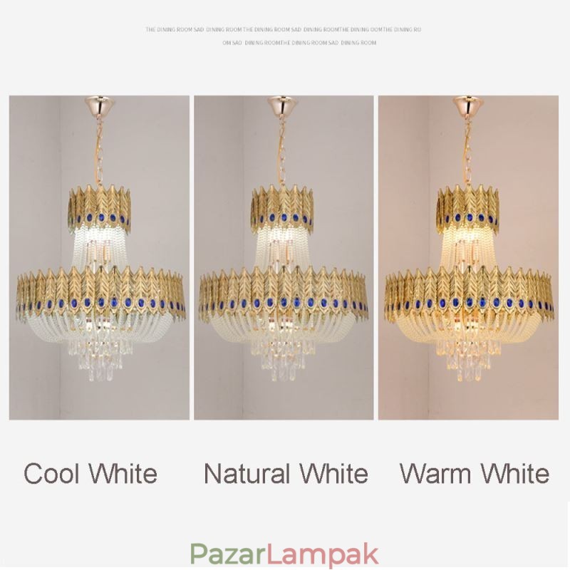 Kristály függőlámpa Luxus dekoratív mennyezeti lámpa 60cm