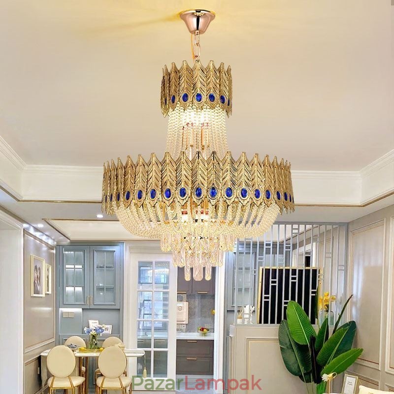 Kristály függőlámpa Luxus dekoratív mennyezeti lámpa 60cm