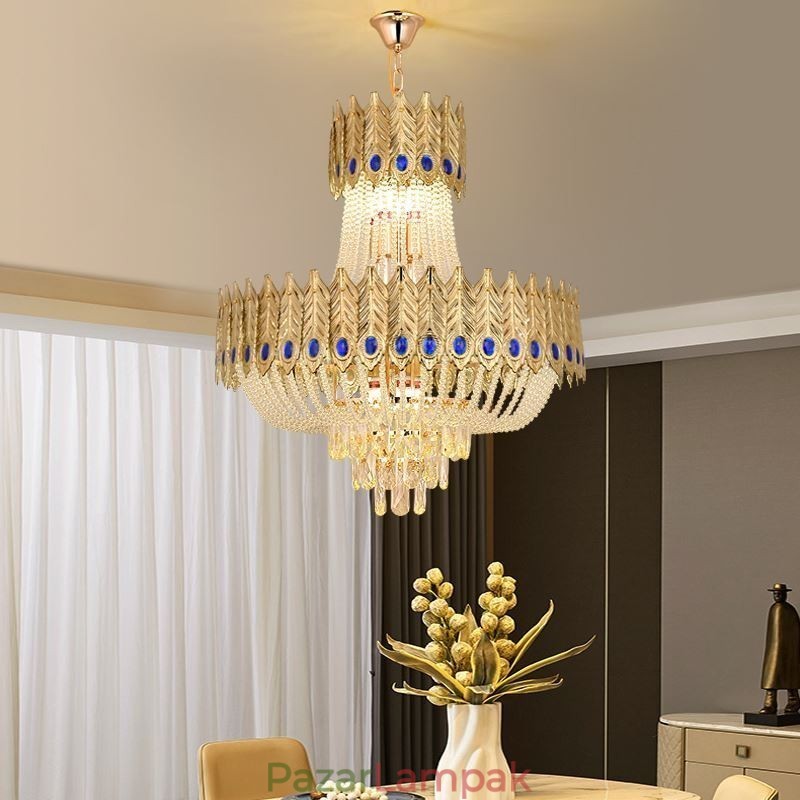Kristály függőlámpa Luxus dekoratív mennyezeti lámpa 60cm