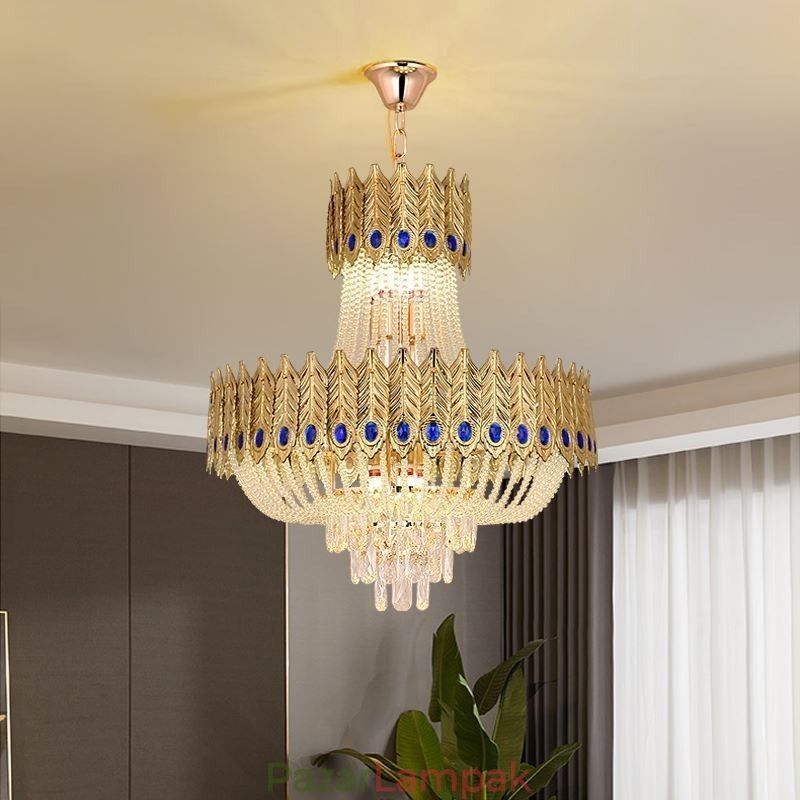 Kristály függőlámpa Luxus dekoratív mennyezeti lámpa 60cm
