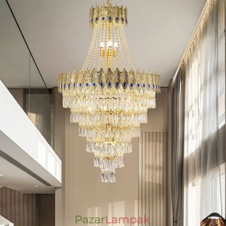 Kristály függőlámpa Kifinomult luxus dekoratív függőlámpa 80cm Kristály függőlámpa Kifinomult luxus dekoratív függőlámpa 80cm