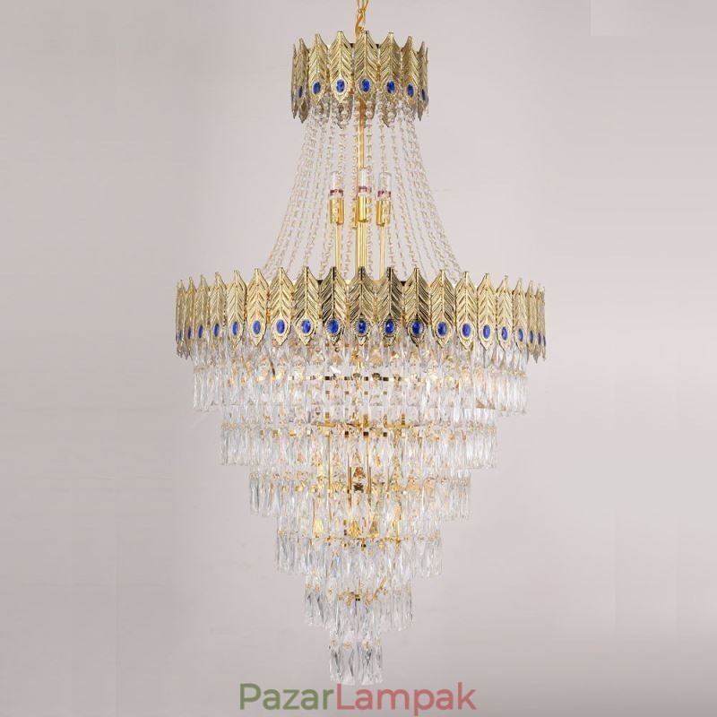 Kristály függőlámpa Kifinomult luxus dekoratív függőlámpa 80cm