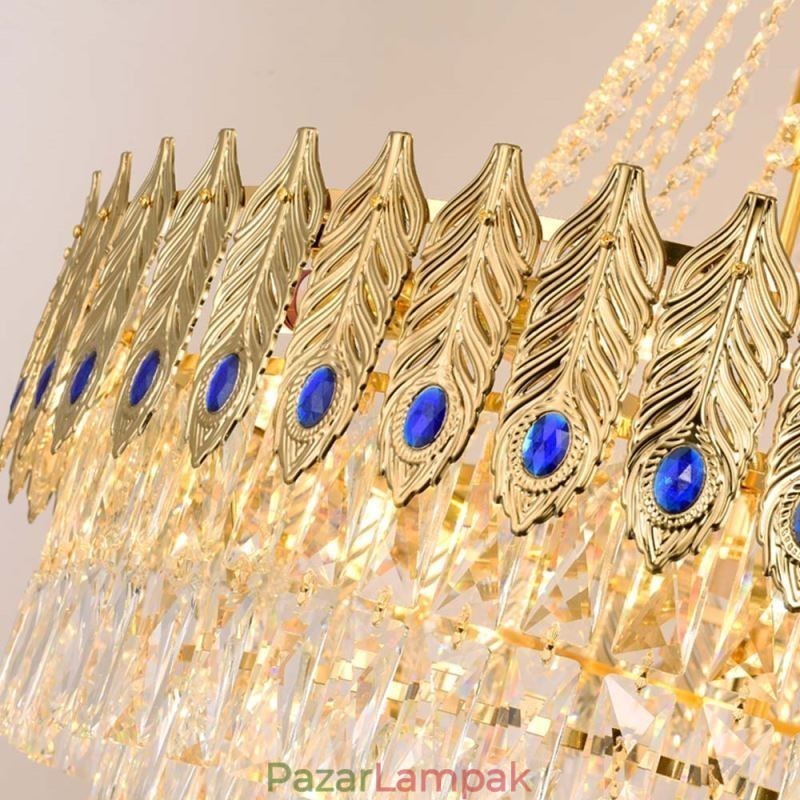 Kristály függőlámpa Kifinomult luxus dekoratív függőlámpa 80cm