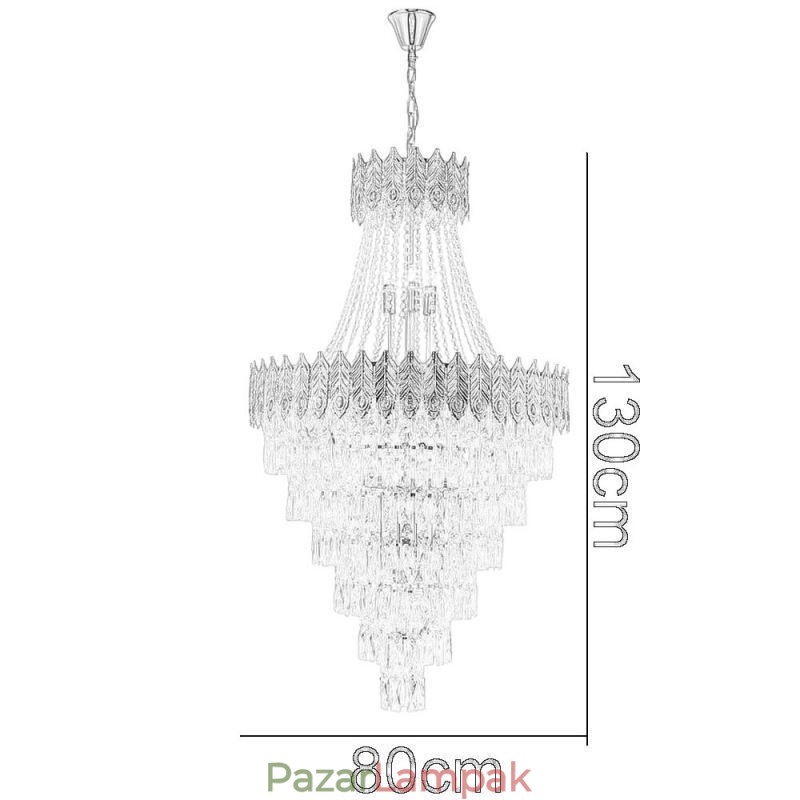 Kristály függőlámpa Kifinomult luxus dekoratív függőlámpa 80cm