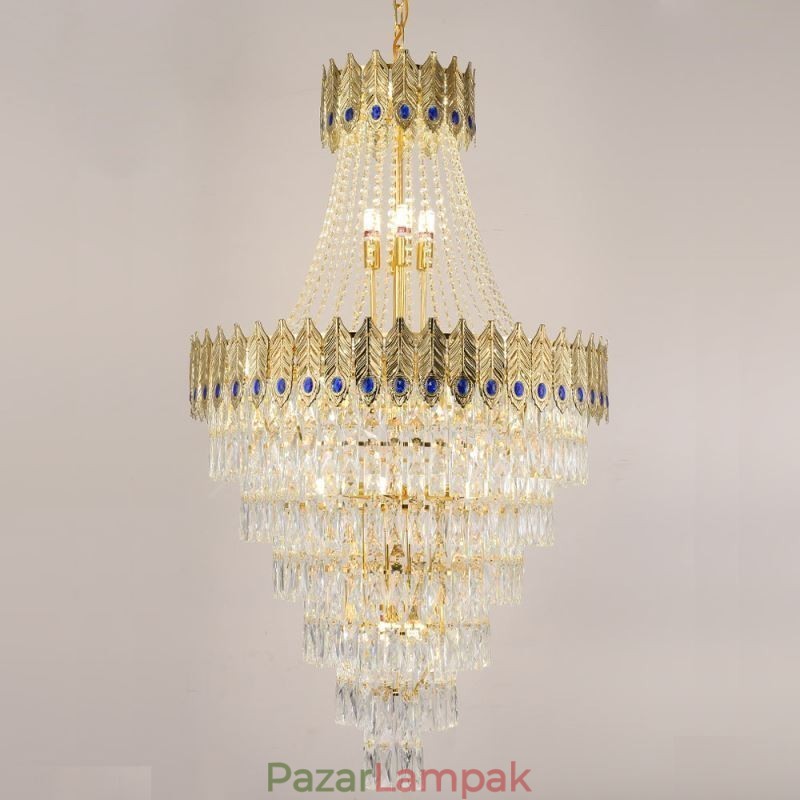 Kristály függőlámpa Kifinomult luxus dekoratív függőlámpa 80cm