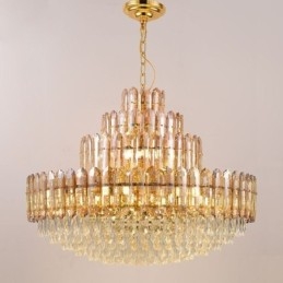 Kristály függeszték, négyrétegű luxus mennyezeti lámpa, 80 cm