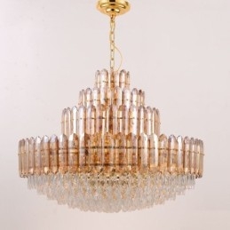Kristály függeszték, négyrétegű luxus mennyezeti lámpa, 80 cm