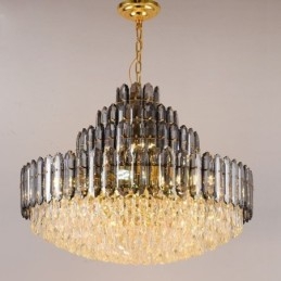 Kristály függeszték, négyrétegű luxus mennyezeti lámpa, 80 cm