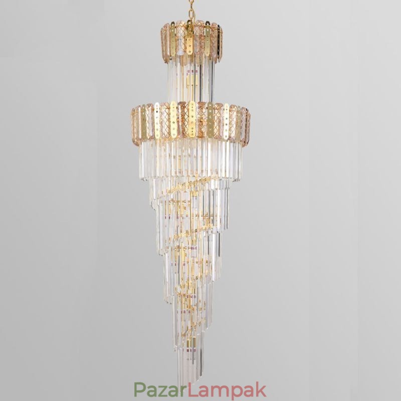 Arany kristály függőlámpa Luxus dekoratív mennyezeti lámpa 60*H180cm
