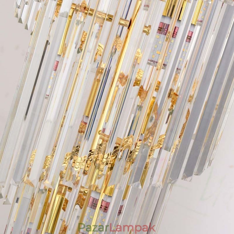 Arany kristály függőlámpa Luxus dekoratív mennyezeti lámpa 60*H180cm