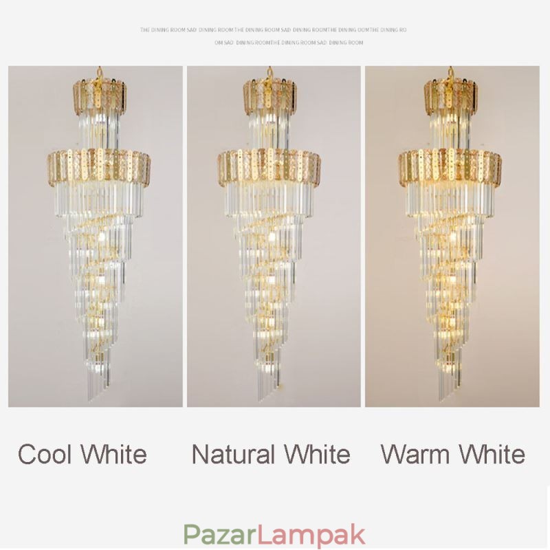 Arany kristály függőlámpa Luxus dekoratív mennyezeti lámpa 60*H180cm