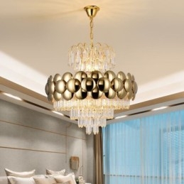 Crystal függőlámpa Galvanizált arany luxus dekoratív mennyezeti lámpa 60cm
