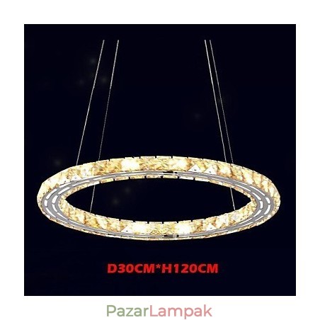 Kristály függesztett világító lámpák modern lámpatestek borostyánsárga K9 kristály kerek egygyűrűs 30cm Kristály függesztett világító lámpák modern lámpatestek borostyánsárga K9 kristály kerek egygyűrűs 30cm